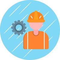 Worker Flat Blue Circle Icon vector
