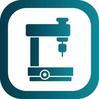 Milling Machine Glyph Gradient Round Corner Icon vector