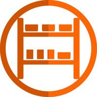 Rack Glyph Orange Circle Icon vector