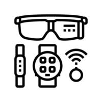 wearable tech enthusiast line icon illustration vector