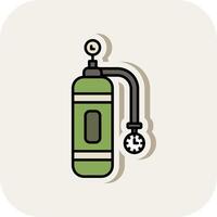Oxygen Tank Line Filled White Shadow Icon vector