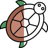 Turtle Filled Half Cut Icon vector