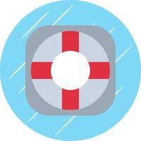 Lifebuoy Flat Blue Circle Icon vector