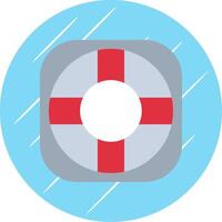 Lifebuoy Flat Blue Circle Icon vector