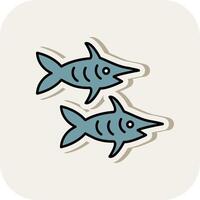 Swordfish Line Filled White Shadow Icon vector