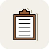 Clipboard Line Filled White Shadow Icon vector