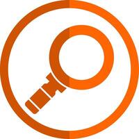 Magnifying Glass Glyph Orange Circle Icon vector