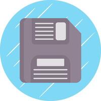 Floppy Disk Flat Blue Circle Icon vector