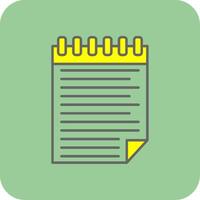 Notepad Filled Yellow Icon vector