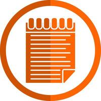 Notepad Glyph Orange Circle Icon vector