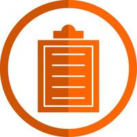 Clipboard Glyph Orange Circle Icon vector