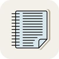 Notes Line Filled White Shadow Icon vector