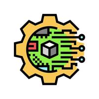 digital transformation tech color icon illustration vector