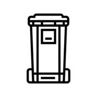 green bin waste sorting line icon illustration vector