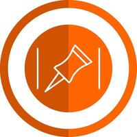 Push Pin Glyph Orange Circle Icon vector