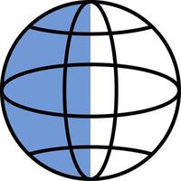 Global Filled Half Cut Icon vector