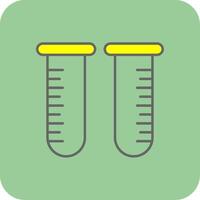 Test Tube Filled Yellow Icon vector