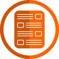 List Glyph Orange Circle Icon vector