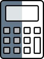 Calculator Filled Half Cut Icon vector