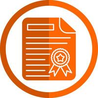 Diploma Glyph Orange Circle Icon vector