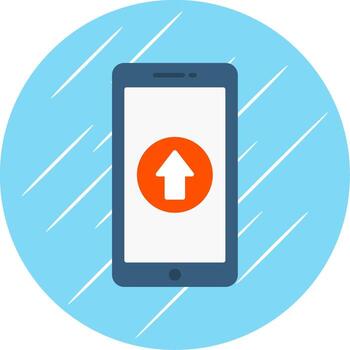 Upload Flat Blue Circle Icon vector