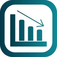 Line chart Glyph Gradient Round Corner Icon vector