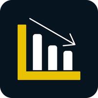 Line chart Glyph Two Color Icon vector