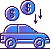 Car Loan Gradient Filled Icon vector