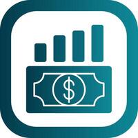 Money Growth Glyph Gradient Round Corner Icon vector