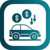 Car Loan Glyph Gradient Round Corner Icon vector