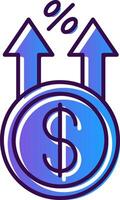 Profit Gradient Filled Icon vector