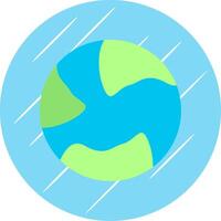 Earth Flat Blue Circle Icon vector