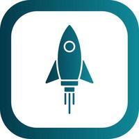 Rocket Glyph Gradient Round Corner Icon vector