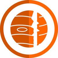 Destroyed Glyph Orange Circle Icon vector