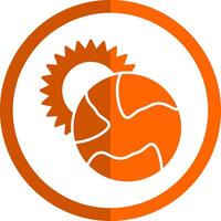 Eclipse Glyph Orange Circle Icon vector