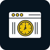 icono de dos colores de glifo de reloj vector