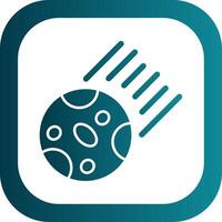 Asteroid Glyph Gradient Round Corner Icon vector