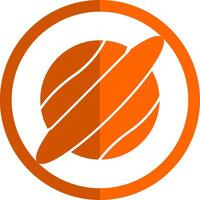 Planet Glyph Orange Circle Icon vector