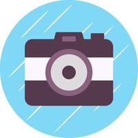 Photo Camera Flat Blue Circle Icon vector