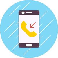 Incoming Call Flat Blue Circle Icon vector