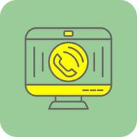 Phone Call Filled Yellow Icon vector