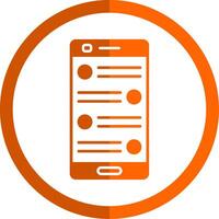 Chat Glyph Orange Circle Icon vector