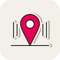 Location Line Filled White Shadow Icon vector