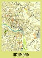 póster mapa Arte de richmond, Virginia, Estados Unidos vector