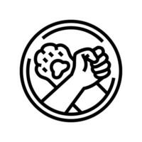 animal liberation vegan food line icon illustration vector