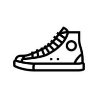 alto parte superior zapatillas ropa de calle paño Moda línea icono ilustración vector