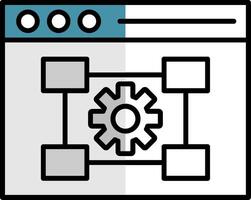 Settings Filled Half Cut Icon vector