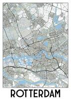 póster mapa Arte de rotterdam, Países Bajos vector