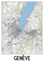 Poster map art of Geneva, Switzerland vector