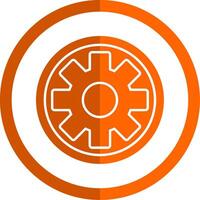 ajuste glifo naranja circulo icono vector